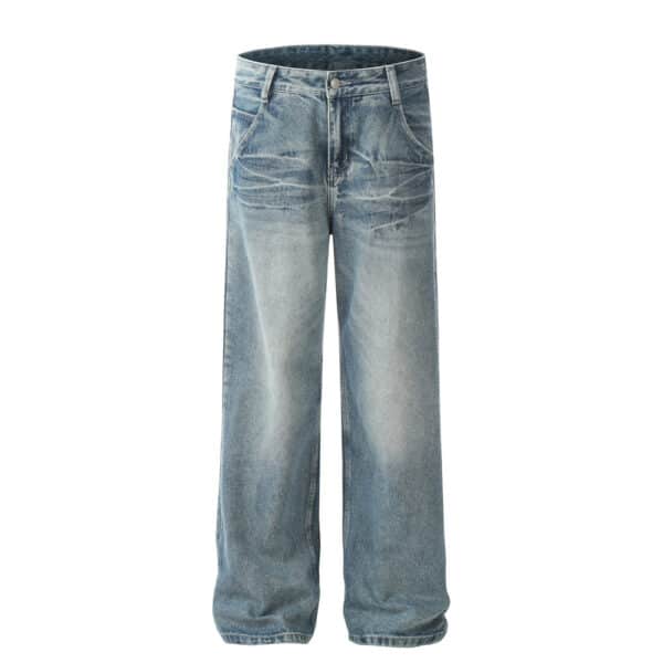Wash water gradient loose jeans