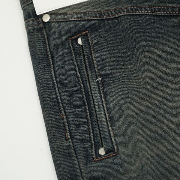 Washed gradient denim work pants