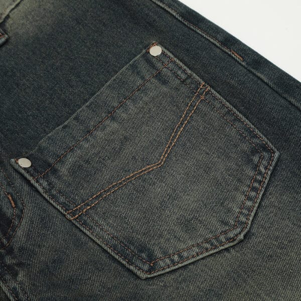 Washed gradient denim work pants