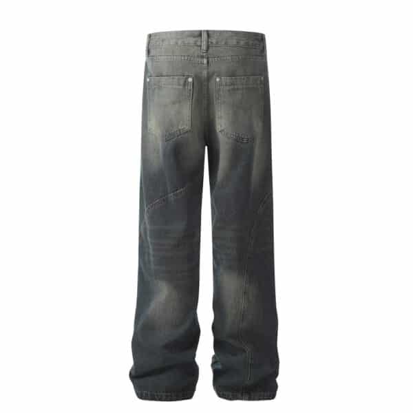 Washed gradient denim work pants