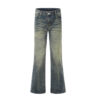 564899315 Washed and worn punk denim bell bottoms