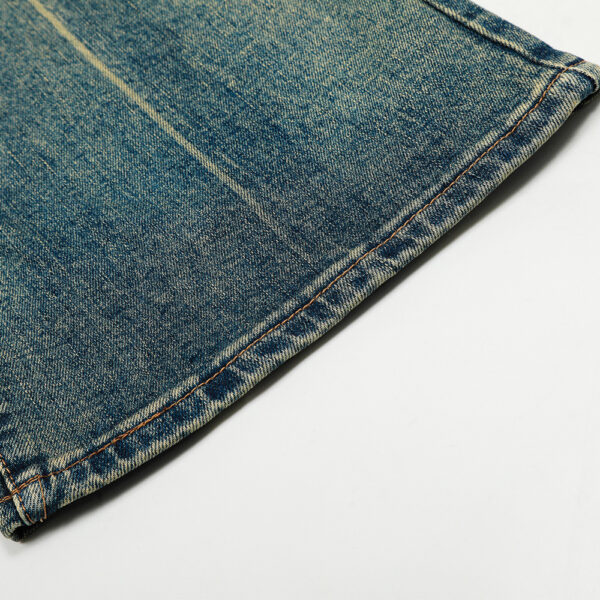 564899318 Washed and worn punk denim bell bottoms