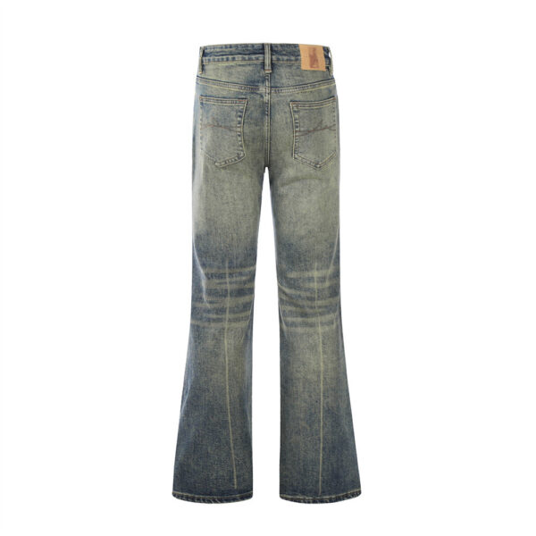 564899316 Washed and worn punk denim bell bottoms