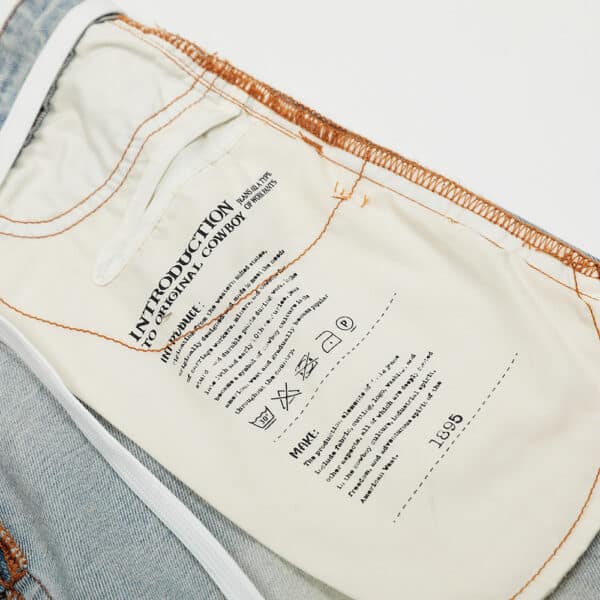 Splicing washed wide leg denim pants